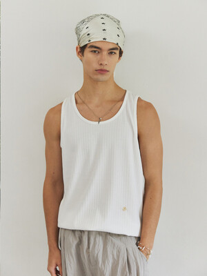 Fine Rib Sleeveless (White)