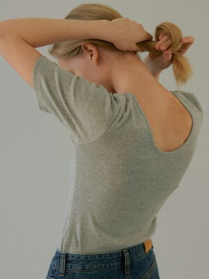 scoop neck rib t-shirt (3colors)