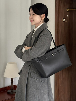 Belt bbg leather shoulder bag_Black