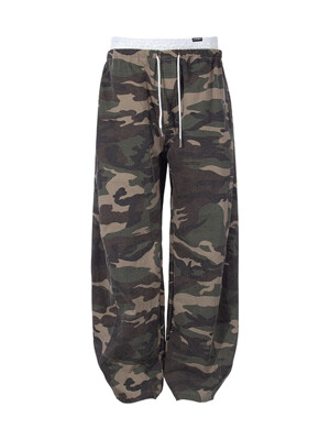 LACE LAYERED BALLOON PANTS_Camo