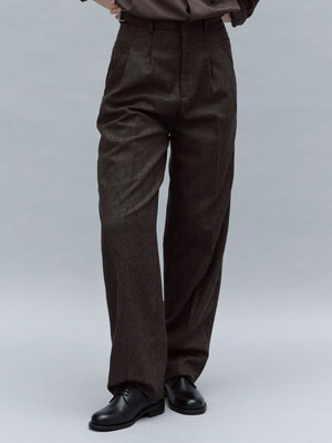 signature wool pants (wood brown)