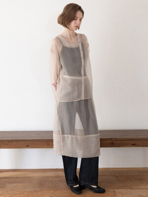 See through layered skirt _ Begie