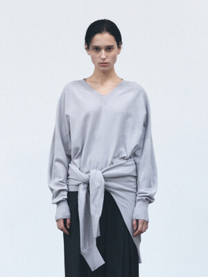 TVS V-NECK WHOLEGARMENT KNIT TOP_4COLORS