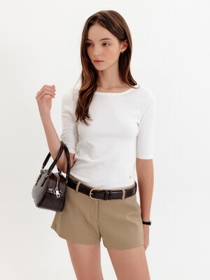 올리버 백 포인트 티셔츠_화이트 / OLIVER BACK POINT T-SHIRT_WHITE