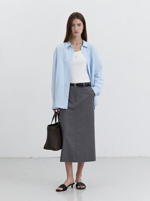 H-LINE LONG SKIRT MELANGE GREY_UDSK5B228G2