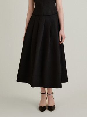 LENNE FLARE SKIRT_BLACK