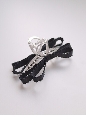 [리퍼브] double frill ribbon hair clip_2color HC020