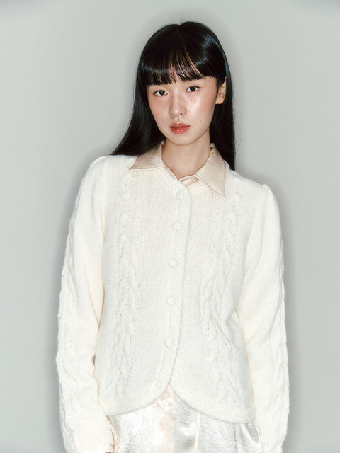 가니송]Bridal Organza Ribbon Veil_ivory
