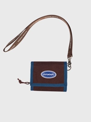 Ncover logo necklace wallet-brown