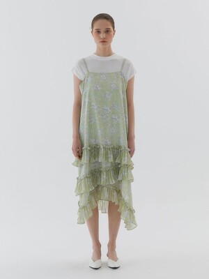 Flower Unbalance Dress_Green