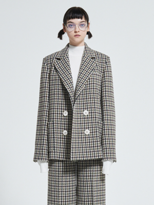Double Button Wool Jacket CHECK