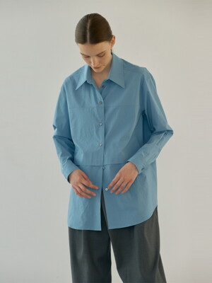 Cotton basic shirts (blue)