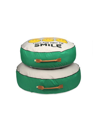 Smiley Round Cushion Green