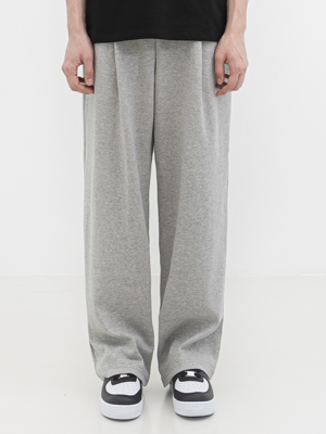 P004 BANDING ONE TUCK SWEAT PANTS_GRAY