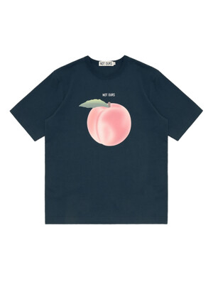 Peach organic cotton t-shirt / teal green