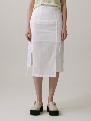 22SS_Patch-work Skirt (White)