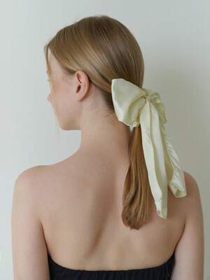 lemon satin drop ribbon scrunch