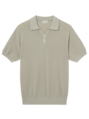 VACATION KNIT BUTTON POLO Men - Leaf Grey