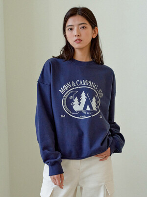 Moon Camping Sweatshirt (Deep blue)