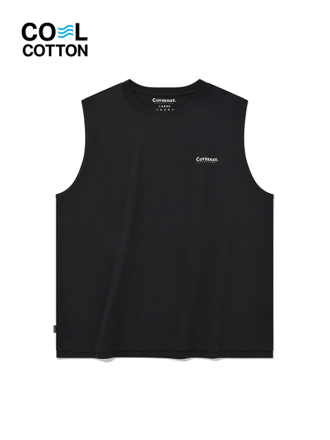 티셔츠,티셔츠 - 커버낫 (COVERNAT) - 에센셜 쿨 코튼 레이어드 슬리브리스 블랙