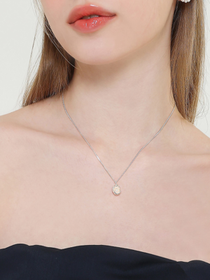 [aube] Pearl In Shell Silver Necklace AN01