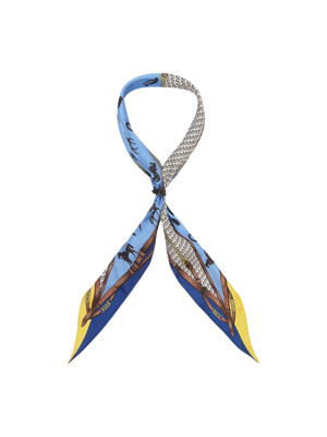 [베노베로] 실크 마름모 스카프 square silk scarf blue (BJG1ACSC101B1)