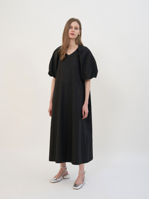 Puff Sleeve Dress (Black)