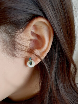mini melange earrings_blue
