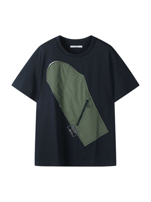 Jumper Sleeve Pattern Patchwork T-shirt_RJTAM23704NYX
