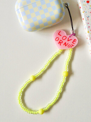 Pink Love-Lemon Yellow Beads Strap