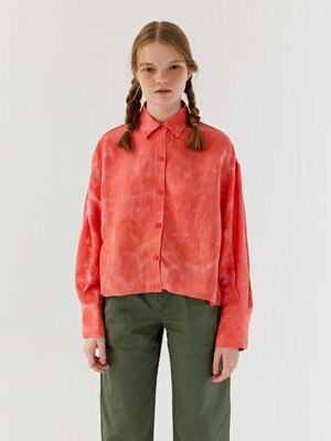 Tie-dye crop shirt (Red)