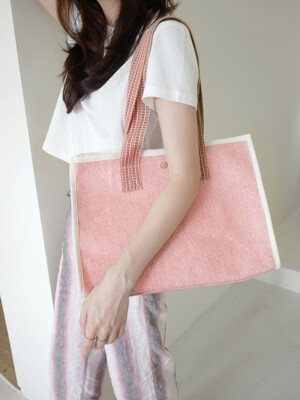 Woven shopper bag (pink)