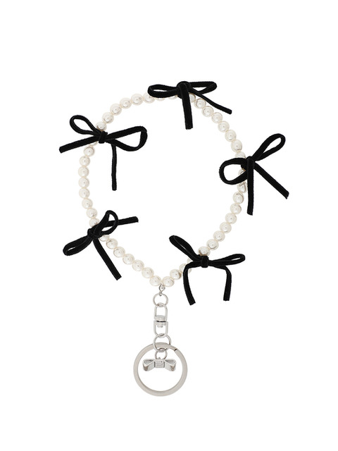 주얼리 - 로라로라 (ROLAROLA) - PEARL VELVET RIBBON KEYRING
