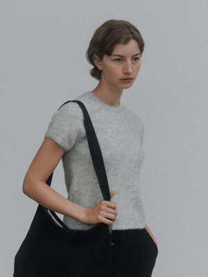 Kotte alpaca short sleeve knit (Gray)