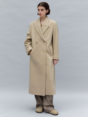 cashmere tailored coat (beige)