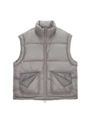 FOLDED POCKET DOWN VEST FOR MEN IN BEIGE