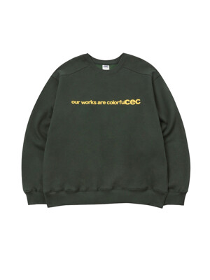 OUR WORKS ARE COLORFUL SWEATSHIRT(KHAKI/기모)