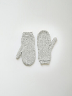 Alpaca knit mittens (Ash gray)