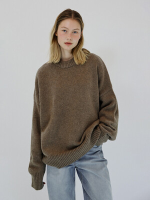 Olsen wool knit pullover_brown