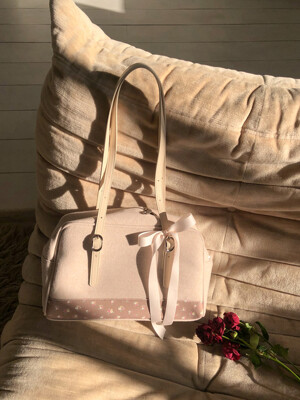 Floral boston bag_mute pink