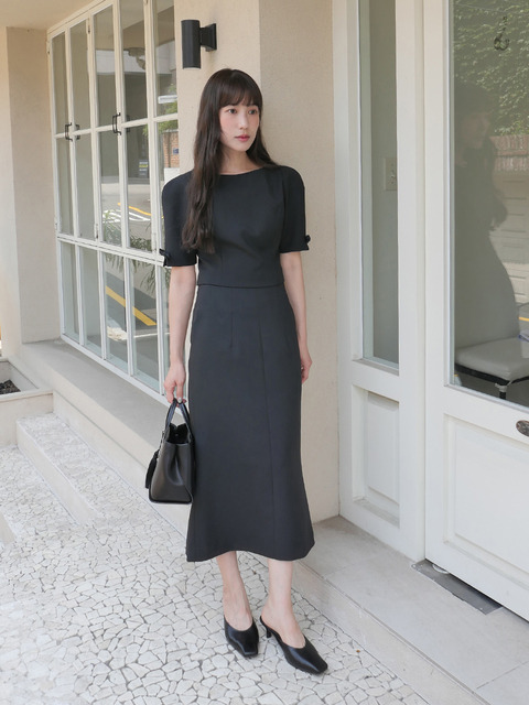 오버듀플레어]LACE PINTUCK MIDI SKIRT_MID GREY