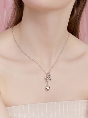 briana ribbon heart necklace