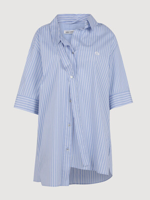 Stripe Cotton Shirt Blouse (Tie Detachable)_LFSAM24400BUX