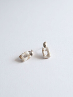 Marbling square drop earring