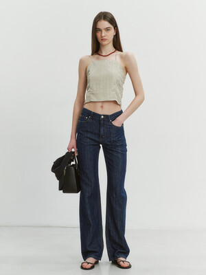 RELAXED LINEN DENIM PANTS INDIGO BLUE_UDPA4B223N3