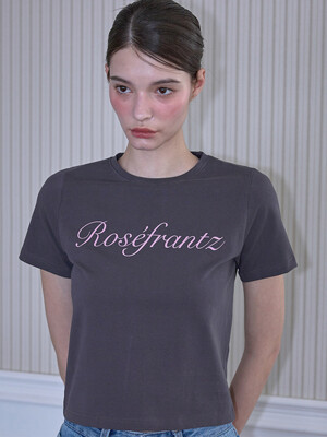 Rose Lettering T-shirt [Charcoal]