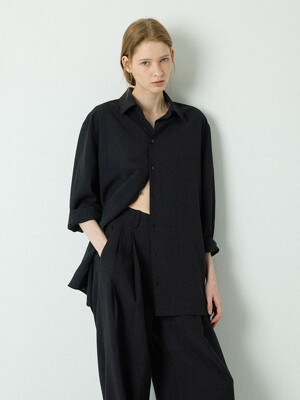 Agnes linen shirt_black