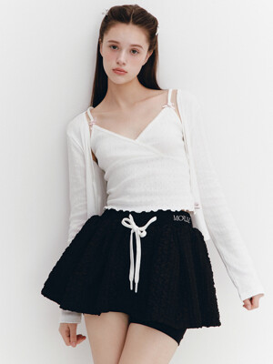[5차 재입고] Ribbon Punching Cardigan Ivory