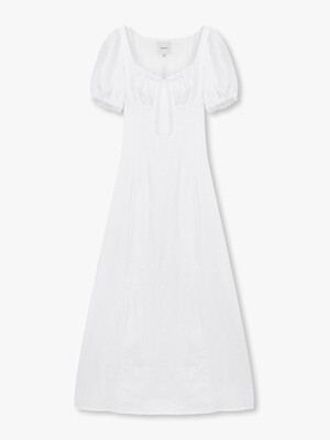 하트 넥 린넨 롱 드레스 (Cherise Linen Dress)_화이트 RF14107062