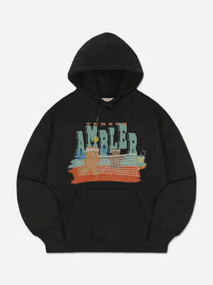 Bear tennis match Hoodie AHP1109 (Black)